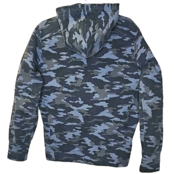 American Giant Jacket Sweatshirt Large Blue Camo Terry ZipUp Skater Grunge Gorp - Picture 2 of 12
